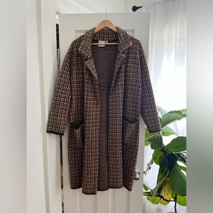Houndstooth Sweater Coat / medium